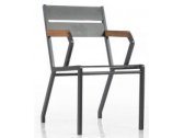 Кресло металлическое WArt Selen алюминий, ироко Фото 3