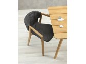 Кресло деревянное плетеное Ethimo Knit тик, роуп тик, серый Фото 9