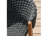 Стул деревянный с обивкой Ethimo Knit тик, роуп тик, серый Фото 6