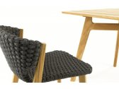 Стул деревянный с обивкой Ethimo Knit тик, роуп тик, серый Фото 5