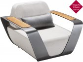 Кресло металлическое мягкое Higold Onda алюминий, тик, sunbrella Фото 1