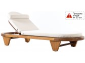 Шезлонг-лежак деревянный с матрасом WArt Spain ироко, ткань Etisilk Фото 1