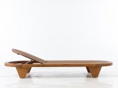 Шезлонг-лежак деревянный с матрасом WArt Spain ироко, ткань Etisilk Фото 6