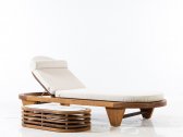 Шезлонг-лежак деревянный с матрасом WArt Spain ироко, ткань Etisilk Фото 3