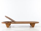 Шезлонг-лежак деревянный с матрасом WArt Spain ироко, ткань Etisilk Фото 8