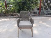Кресло деревянное плетеное Tagliamento Belle акация, алюминий, роуп, полиэстер натуральный Фото 4