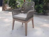 Кресло деревянное плетеное Tagliamento Belle акация, алюминий, роуп, полиэстер натуральный Фото 3