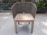 Кресло деревянное плетеное Tagliamento Flores акация, алюминий, роуп, полиэстер натуральный Фото 7