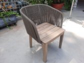 Кресло деревянное плетеное Tagliamento Flores акация, алюминий, роуп, полиэстер натуральный Фото 11