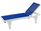 Шезлонг-лежак пластиковый Scab Design Tahiti технополимер, текстилен белый, синий Фото 1