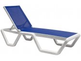 Шезлонг-лежак пластиковый Scab Design Vela технополимер, текстилен белый, синий Фото 1
