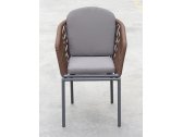 Кресло плетеное с подушками Tagliamento Favorita алюминий, роуп, акрил антрацит, темно-коричневый, темно-серый Фото 5