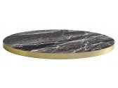Столешница круглая PEDRALI Laminate ЛДСП, ABS-пластик черный мрамор, латунный Фото 1