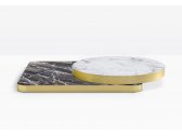 Столешница круглая PEDRALI Laminate ЛДСП, ABS-пластик белый мрамор, латунный Фото 4