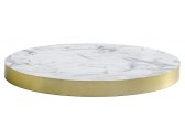 Столешница круглая PEDRALI Laminate ЛДСП, ABS-пластик белый мрамор, латунный Фото 1