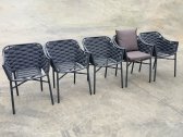 Кресло плетеное с подушками Tagliamento Torino алюминий, роуп, акрил антрацит, темно-серый Фото 3