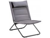 Кресло-шезлонг металлическое складное Gaber Coraline металл, акрил, пенополиуретан серый, синевато-серый Фото 1