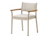 Кресло металлическое с подушками PEDRALI Guinea алюминий, тик, текстилен, ткань песочный, бежевый Фото 1