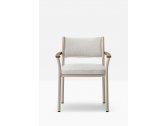Кресло металлическое с подушками PEDRALI Guinea алюминий, тик, текстилен, ткань песочный, бежевый Фото 7