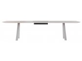 Стол с каналом для протяжки проводов PEDRALI Arki-Table CC Compact сталь, алюминий, компакт-ламинат HPL бежевый, серый Фото 1