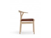 Кресло деревянное с обивкой MIDJ Oslo P LG CU ясень, кожа Фото 5