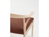 Кресло деревянное с обивкой MIDJ Oslo P LG CU ясень, кожа Фото 6