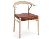 Кресло деревянное с обивкой MIDJ Oslo P LG CU ясень, кожа Фото 1