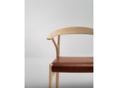 Кресло деревянное с обивкой MIDJ Oslo P LG CU ясень, кожа Фото 9