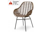 Кресло плетеное PLM Design Bali сталь, ротанг коричневый Фото 1