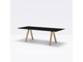 Стол ламинированный PEDRALI Arki-Table Wood дуб, алюминий, компакт-ламинат HPL беленый дуб, черный Фото 4