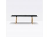 Стол ламинированный PEDRALI Arki-Table Wood дуб, алюминий, компакт-ламинат HPL беленый дуб, серый мрамор Фото 5