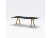 Стол ламинированный PEDRALI Arki-Table Wood дуб, алюминий, компакт-ламинат HPL беленый дуб, серый мрамор Фото 6