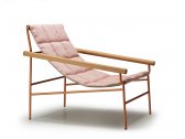 Кресло лаунж металлическое Scab Design Dress Code Glam Outdoor сталь, ироко, ткань sunbrella терракотовый, розовый Фото 5