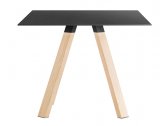 Стол ламинированный PEDRALI Arki-Table Wood дуб, компакт-ламинат HPL беленый дуб, черный Фото 1