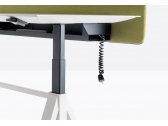 Стол со звукопоглощающей панелью PEDRALI Adj Desk - Compact сталь, алюминий, компакт-ламинат HPL, ткань белый, синий Фото 6