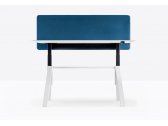 Стол со звукопоглощающей панелью PEDRALI Adj Desk - Compact сталь, алюминий, компакт-ламинат HPL, ткань белый, синий Фото 5