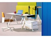 Стол со звукопоглощающей панелью PEDRALI Adj Desk - Compact сталь, алюминий, компакт-ламинат HPL, ткань белый, синий Фото 9