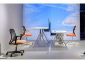 Стол со звукопоглощающей панелью PEDRALI Adj Desk - Compact сталь, алюминий, компакт-ламинат HPL, ткань белый, синий Фото 10