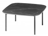 Столик кофейный PEDRALI Buddy алюминий, компакт-ламинат HPL черный, серый мрамор Фото 1