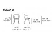 Кресло деревянное с обивкой MIDJ Calla P L_C TS ясень, искусственная кожа натуральный, пепельно-серый Фото 2