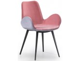 Кресло с обивкой MIDJ Dalia PB M_Q TS сталь, ткань Superb черный, розовый, стальной Фото 1