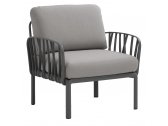 Кресло пластиковое с подушками Nardi Komodo Poltrona стеклопластик, акрил антрацит, серый Фото 1