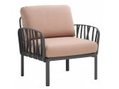 Кресло пластиковое с подушками Nardi Komodo Poltrona стеклопластик, акрил антрацит, розовый Фото 1