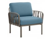 Кресло пластиковое с подушками Nardi Komodo Poltrona стеклопластик, Sunbrella тортора, синий Фото 1