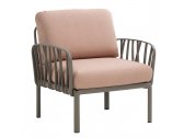 Кресло пластиковое с подушками Nardi Komodo Poltrona стеклопластик, акрил тортора, розовый Фото 1