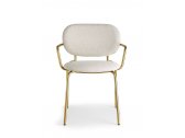 Кресло металлическое c обивкой Scab Design Si-Si Bold сталь, ткань матовое золото, бежевый Фото 5