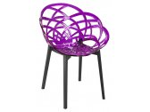 Кресло прозрачное PAPATYA Flora полипропилен, поликарбонат черный, фиолетовый Фото 1