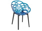 Кресло прозрачное PAPATYA Flora полипропилен, поликарбонат черный, синий Фото 1