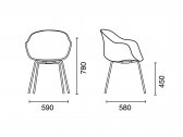 Кресло пластиковое PAPATYA Globe-K ML сталь, стеклопластик белый Фото 2