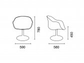 Кресло пластиковое вращающееся PAPATYA Globe-K M сталь, стеклопластик антрацит Фото 2